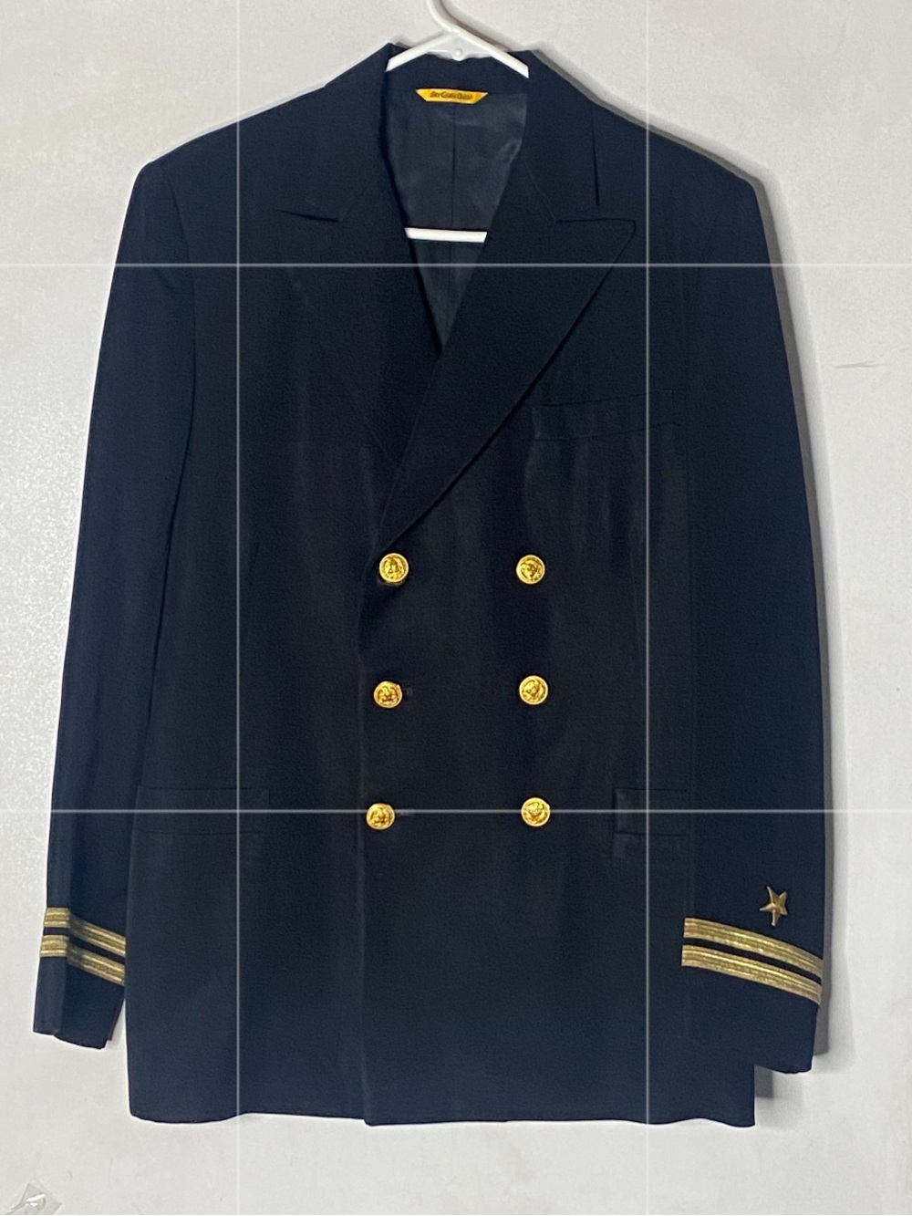 Vintage US Navy Naval Uniform Shop Double Breasted Blazer Jacket Gold Buttons